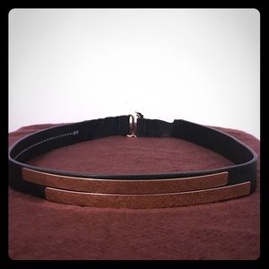 Belt elastic high waist black gold